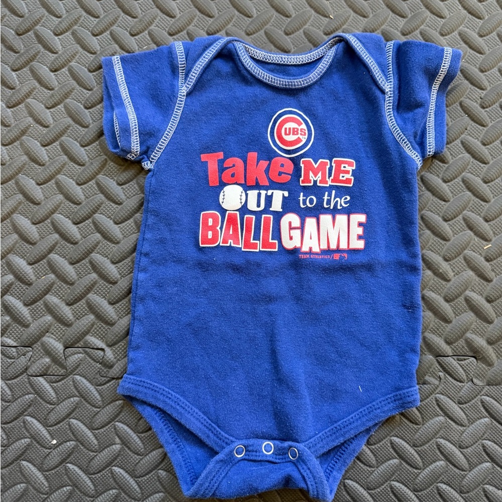 Genuine Merchandise Royal Blue Baby Onesie with Red and White Graphic